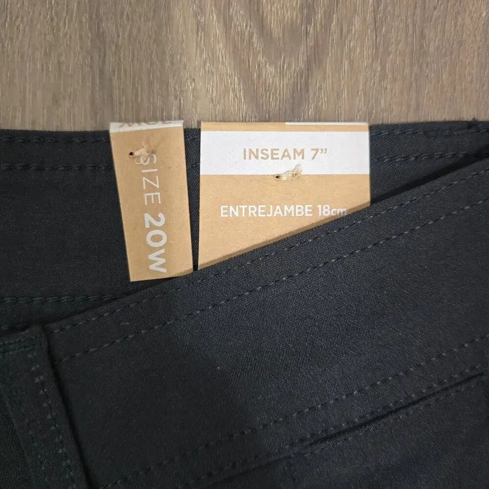 Prana Women's Halle Short Plus II Black Casual Outdoor Hiking Shorts Sz 20w NWT